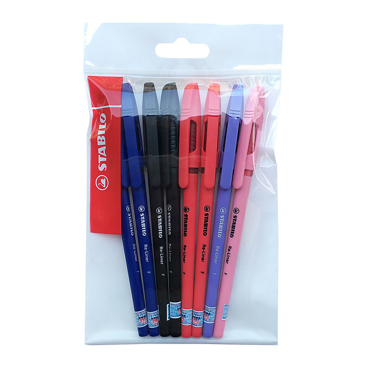 Bộ bút bi nắp STABILO Re-Liner F (8 chiếc)