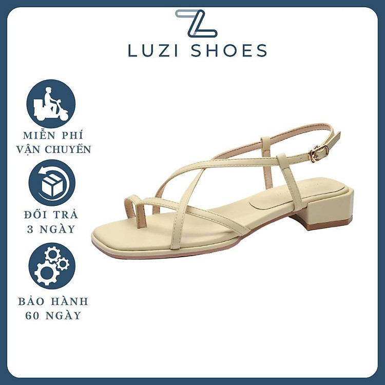 Dép sandal xỏ ngón nữ dây đan chéo gót vuông cao 3p, dép kẹp chéo chân quai hậu nữ cho học sinh đi học cấp 2 cấp 3