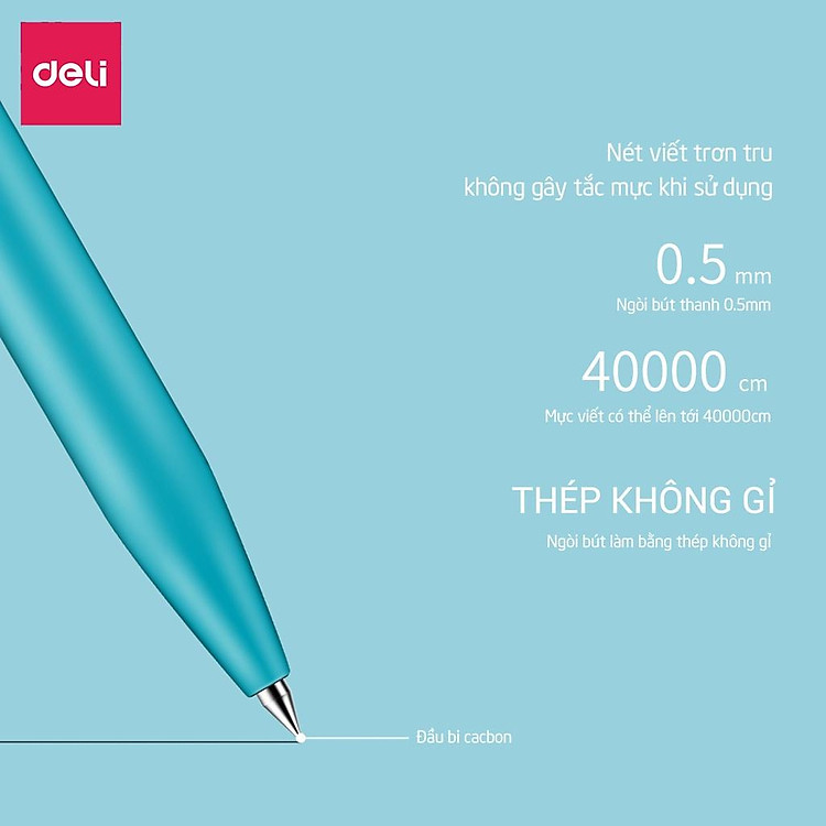 Bút gel Deli 0.5mm mực đen - Ảnh 6