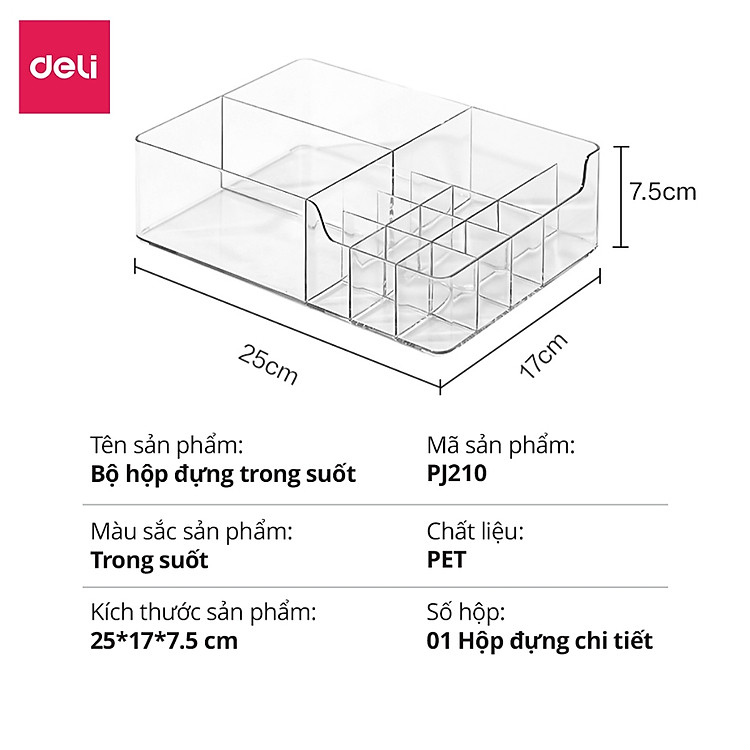 Khay Đựng Đồ Đa Năng Để Bàn Deli (25*17*7.5) - Ảnh 2