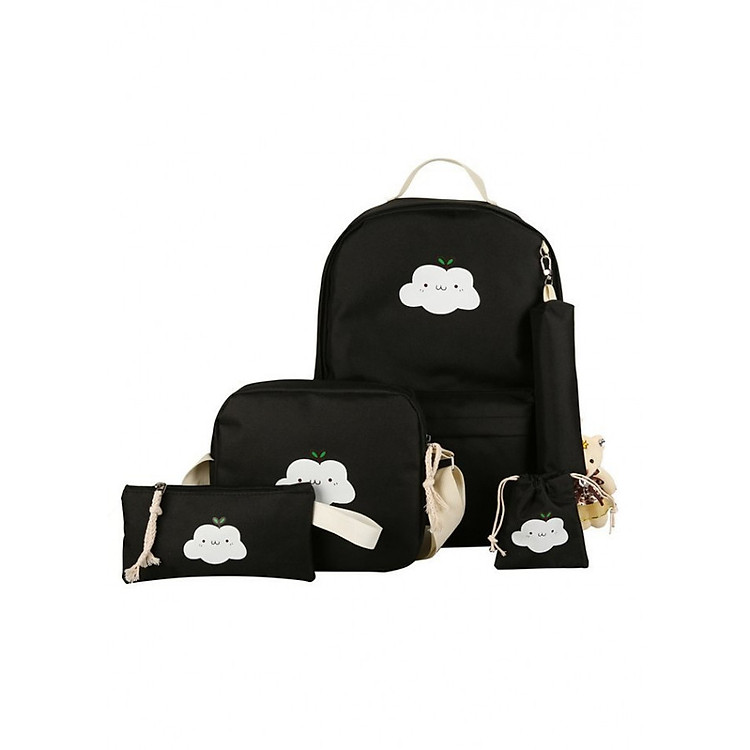 Bộ 5 Ba Lô Nữ Thời Trang Botusi Smile Cloudy Tặng Kèm Gấu