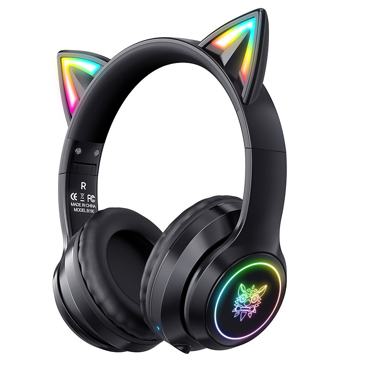 Tai Nghe Không Dây Onikuma B90 Rgb Có Tai Mèo (Bluetooth 5.0 Wireless) Dành Cho Trẻ Em - Hàng Chính Hãng