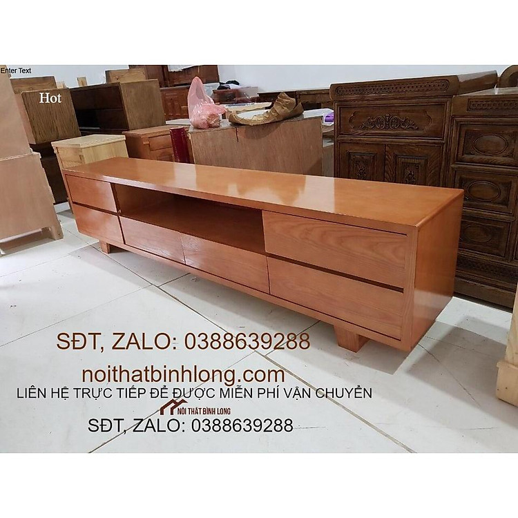 Kệ tivi gỗ sồi Nga kệ 2m