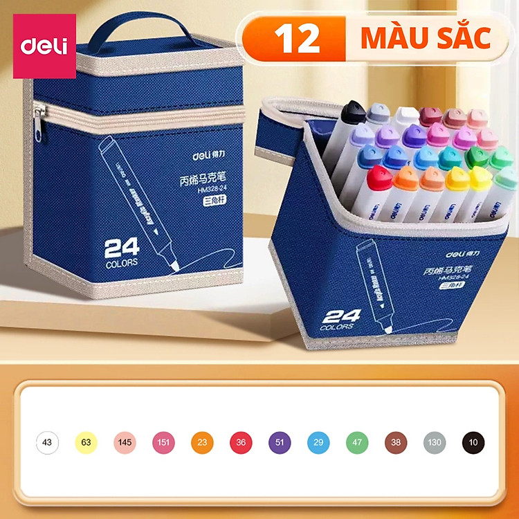 Bút Màu Acrylic Marker Deli (12 màu) - Ảnh 6