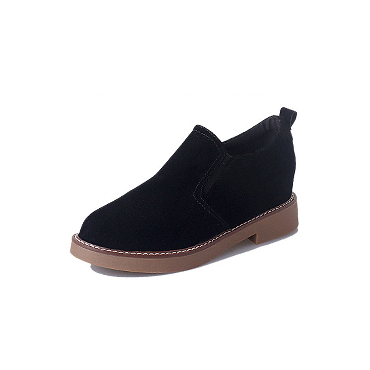 Giày Slip-On Nữ Da Lộn Độn Đế Cao 6CM 3Fashion - MSP 2727 - Đen