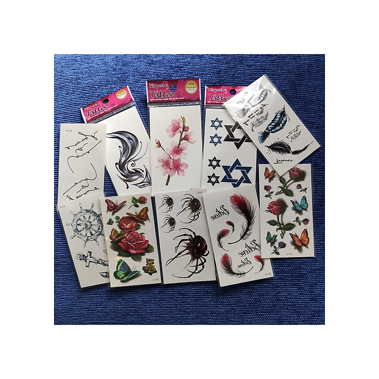 Combo 10 Hình Xăm Dán Tatoo Xăm Nước