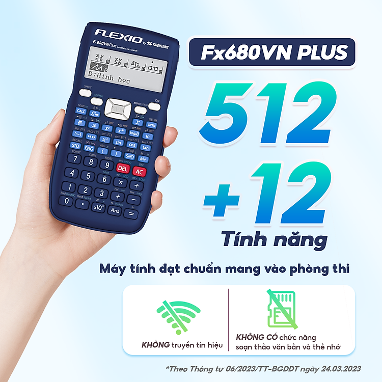 Máy Tính Khoa Học Thiên Long Flexio Fx680VN Plus - Xanh - Ảnh 7