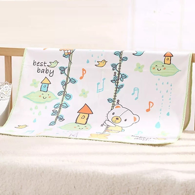 Thảm Chống Thấm, Lót Chống Thấm 2 Lớp Thoáng Mát Cho Em Bé