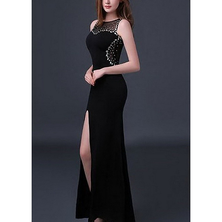 S,M,L,XL,2XL Đầm Dạ Hội Đính Hạt Xẻ Chân TD79