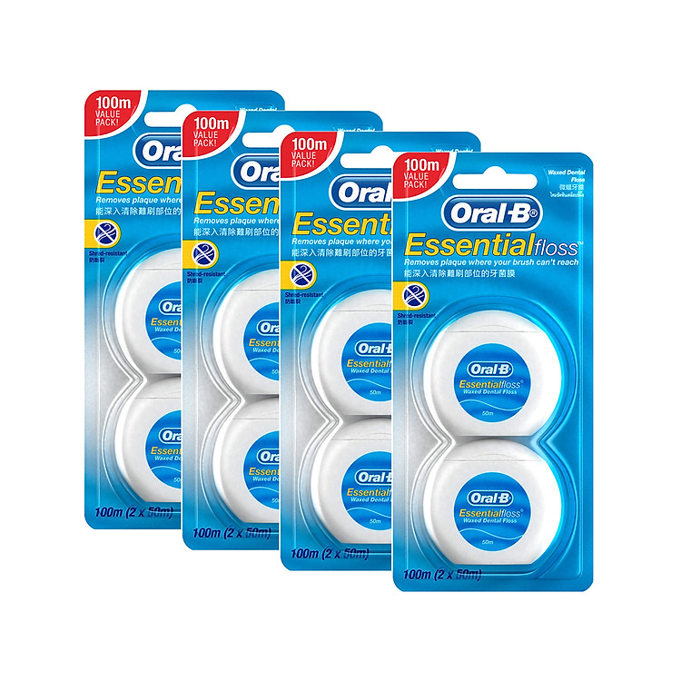 Combo 4 Chỉ Nha Khoa Oral-B Essential Menthol 100M (50mx2)