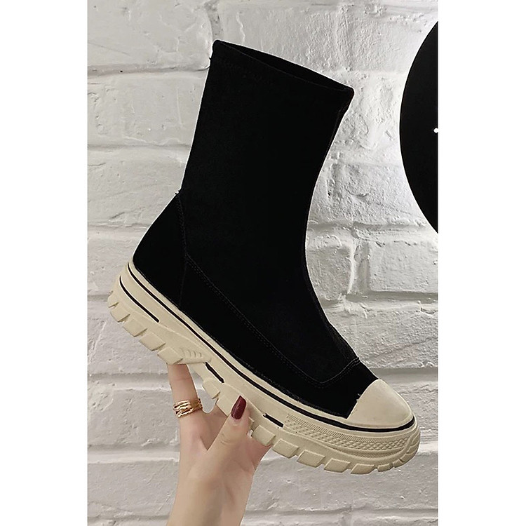 Giày Boot Nữ Cao Cổ Da Lộn
