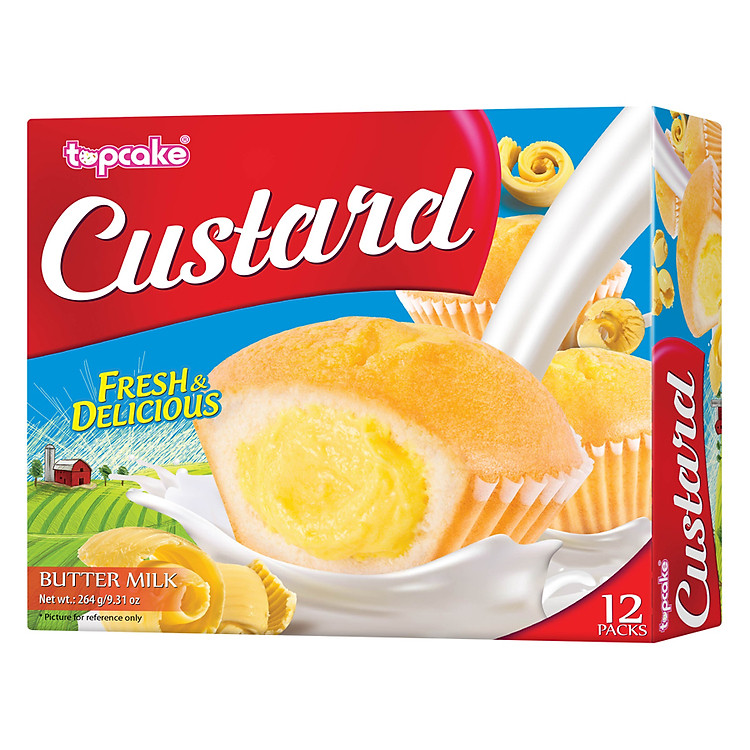 Bánh TOPCAKE Custard - Bơ Sữa (Hộp 264g)