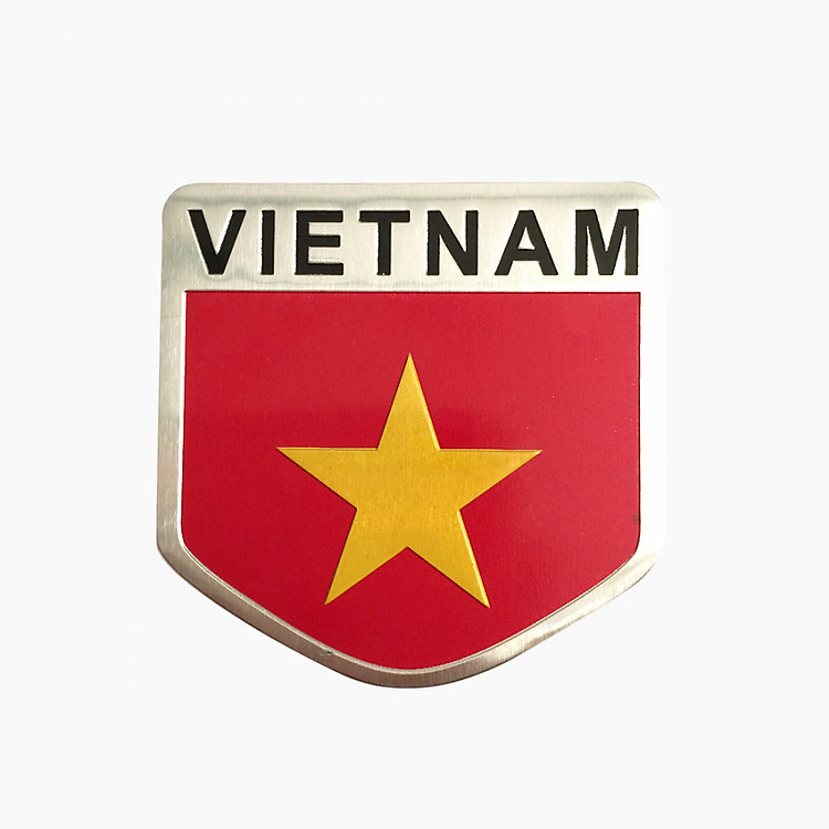 Tem Nhôm Cờ Việt Nam Dán Xe Máy - Chất Liệu Alumnium - Chống Thấm Nước