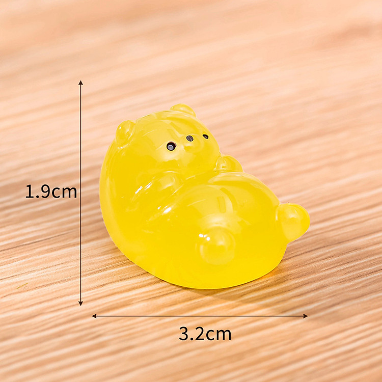 Mô Hình Gấu Trắng Phát Quang Mini Trang Trí (Màu Vàng)