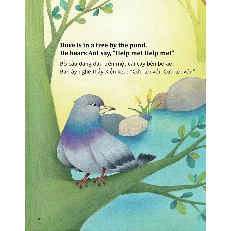 Học Tiếng Anh Cùng Truyện Ngụ Ngôn Aesop - Kiến Và Bồ Câu - Ảnh 8
