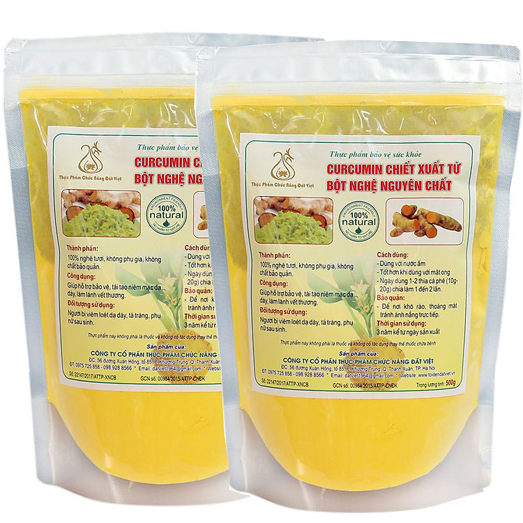 Combo 2 túi Curcumin chiết xuất từ tinh nghệ ( 500gr/túi )