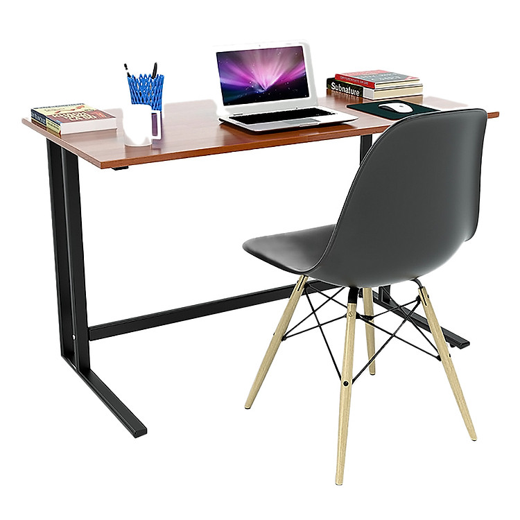 Bộ Bàn IBIE Rec-U Chân Đen Màu Cánh Gián Và Ghế Eames Chân Gỗ Đen