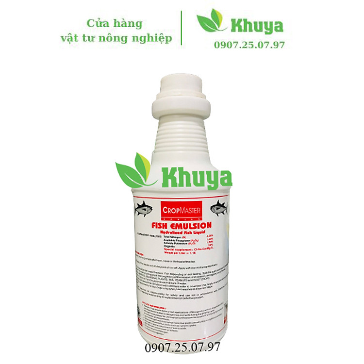 Phân bón lá hữu cơ Fish Emulsion Đạm cá Mỹ 500ml