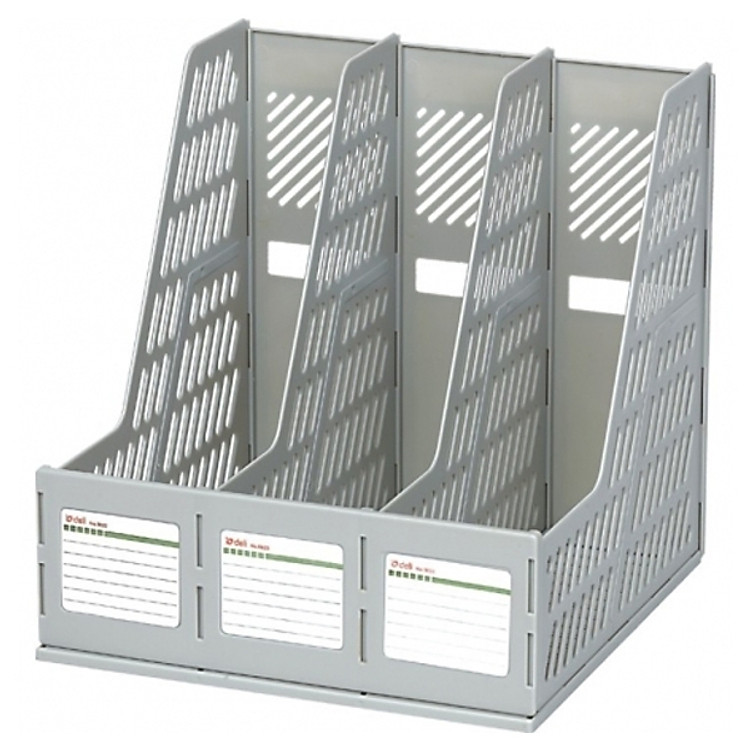 Khay Tài Liệu Nhựa 3 Ngăn Deli 9845 – Màu Xám