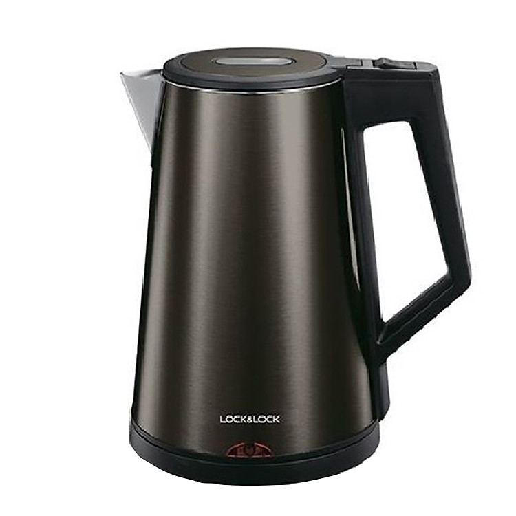Ấm đun siêu tốc 2 lớp cách nhiệt Lock&Lock EJK631BLK (1.7L) Màu đen - Hàng chính hãng, thân bình bằng thép không gỉ, tay cầm làm bằng nhựa PP, tự động ngắt điện khi sôi