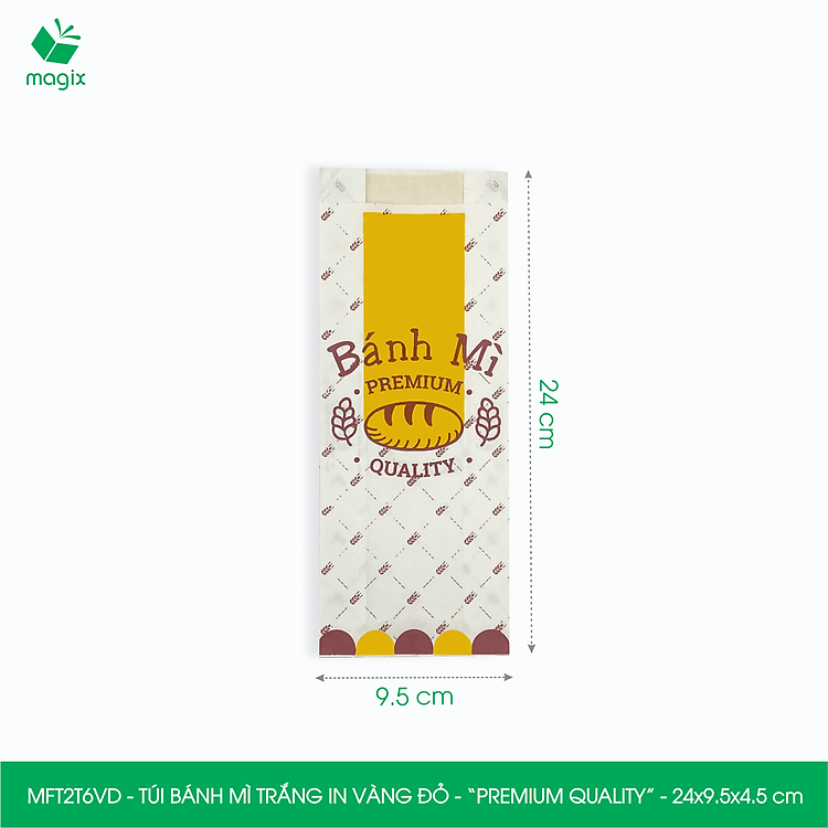 Túi Giấy Đựng Bánh Mì (100 chiếc) 24×9.5×4.5 cm