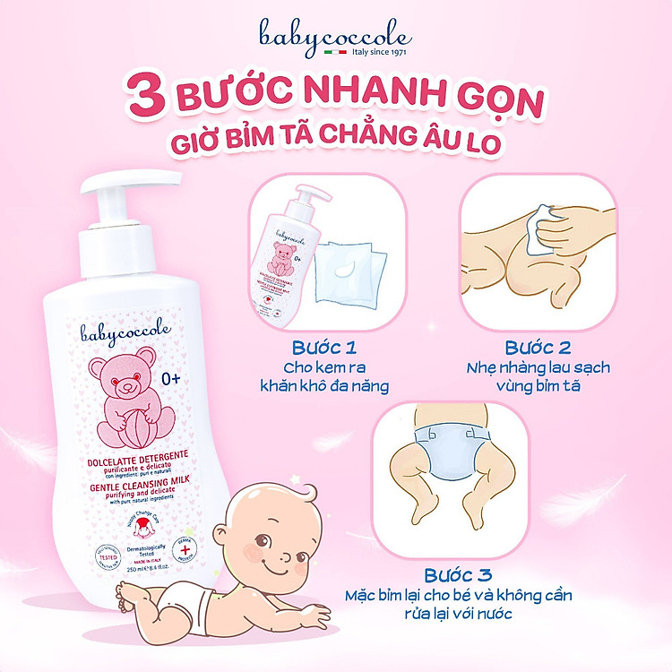 Kem thay tã Babycoccole 250ml Chính hãng Giá rẻ - Hình ảnh 2
