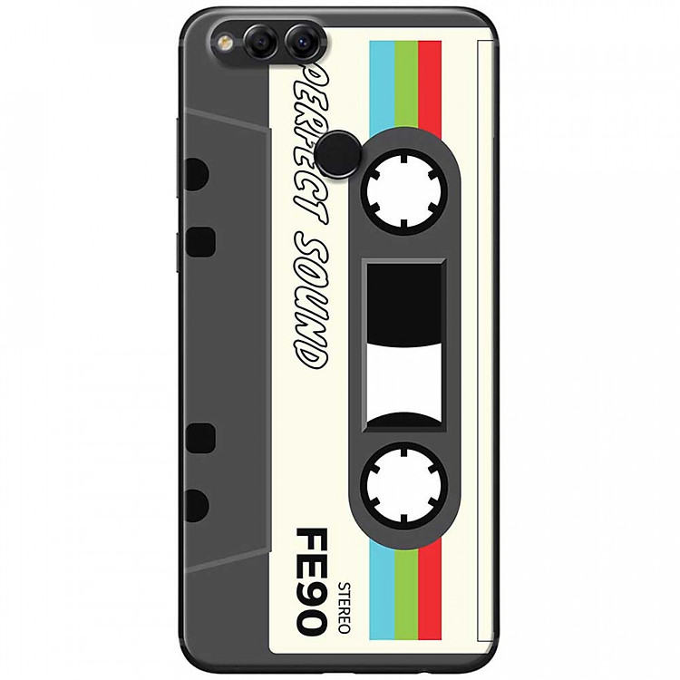 Ốp lưng dành cho Honor 7X mẫu Cassette xám trắng