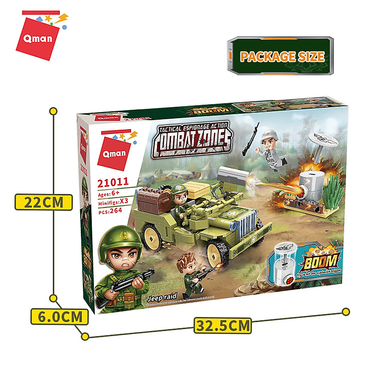 Đồ chơi xếp hình Qman 21011 - Xe Jeep Chính hãng Giá rẻ - Hình ảnh 4