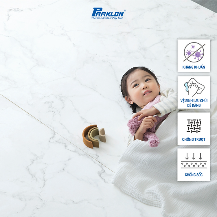 Thảm Em Bé Parklon PVC Vân Đá Trắng Chính hãng Giá rẻ - Hình ảnh 5