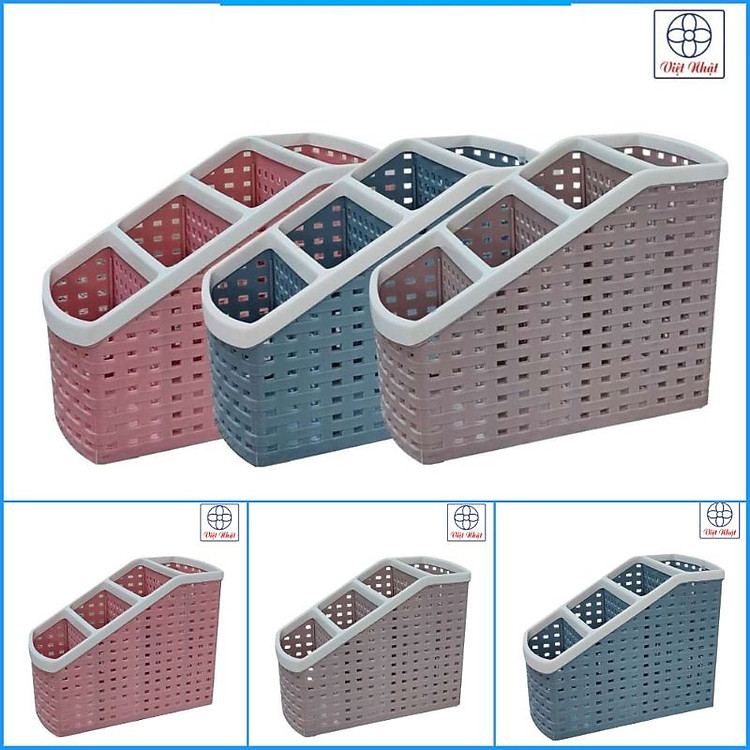 Khay Nhựa Tiện Ích 4 Ngăn Việt Nhật - Màu Ghi - Ảnh 6