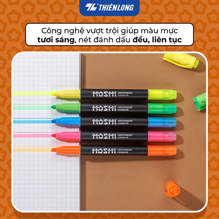 Bút Dạ Quang Hoshi Thiên Long HL-018/HS - Vàng - Ảnh 4