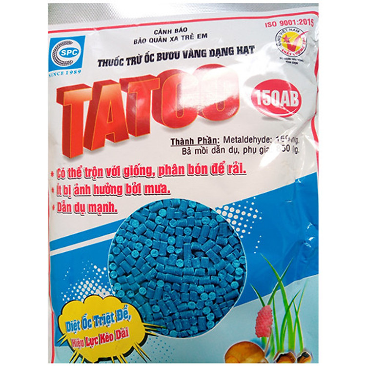 GÓI 120 GRAM - BẢ MỒI DIỆT ỐC SÊN, ỐC BƯƠU VÀNG, SÂU HẠI CÂY TRỒNG TATOO - SỬ DỤNG RẢI PHÒNG TRỪ ỐC SÊN TRÊN LAN - ỐC BƯU VÀNG TRÊN LÚA