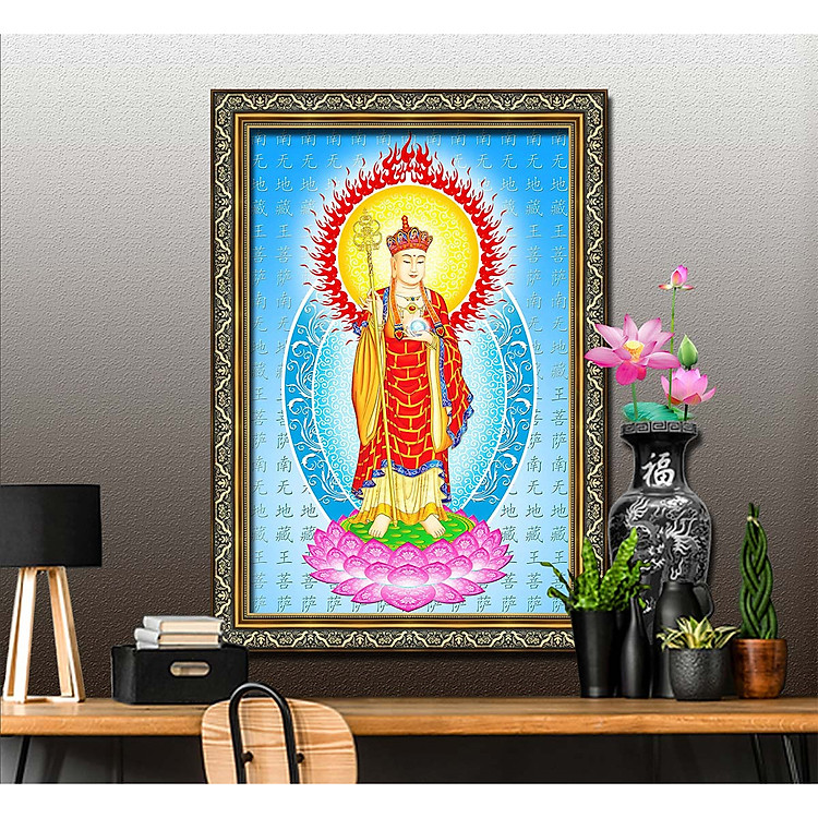 Bức tranh ĐỨC PHẬT gồm 2 lựa chọn chất liệu in trên vải lụa canvas hoặc trên giấy ảnh bề mặt PVC gương, mã số: TP20071384L8D