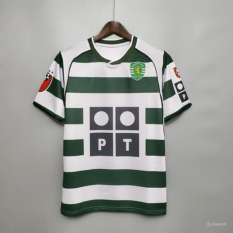 Áo Bóng Đá Retro Sporting Lisbon 2001 - Sân Nhà bản cao cấp vải Cotton Polyester