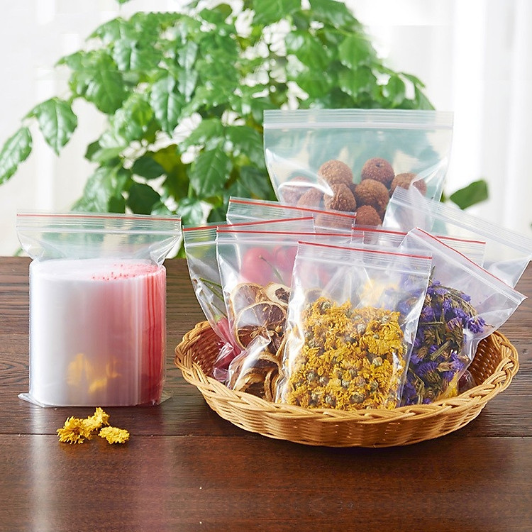 100 túi nhựa Zip lock trong suốt