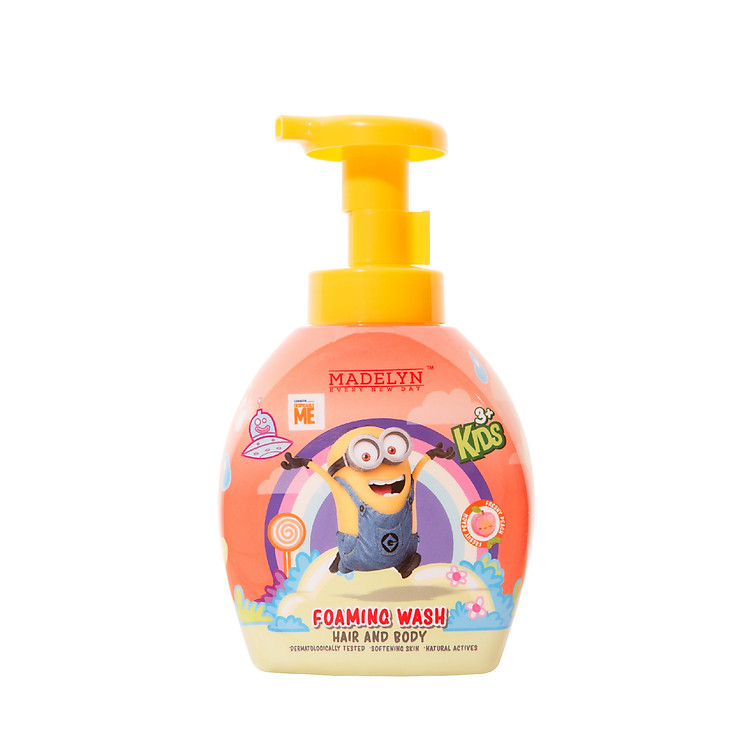 Tắm Và Gội 2 Trong 1 Dạng Bọt Hương Đào Tươi Dành Cho Trẻ Em ( MINION MADELYN MINION KIDS FOAMING WASH PEACH) 350ml