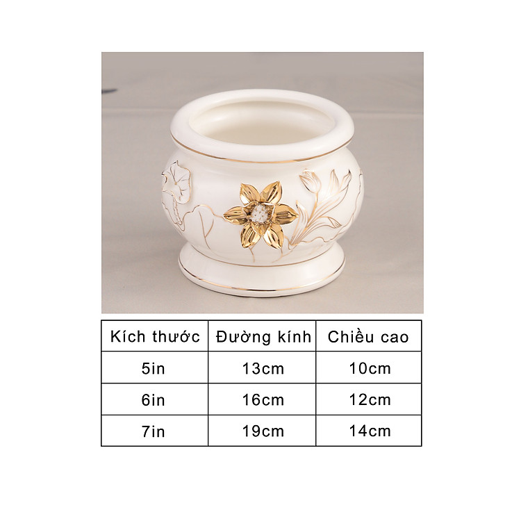 Lư Hương (Bát Hương) Thờ Cúng Bạch Ngọc Kim Sen