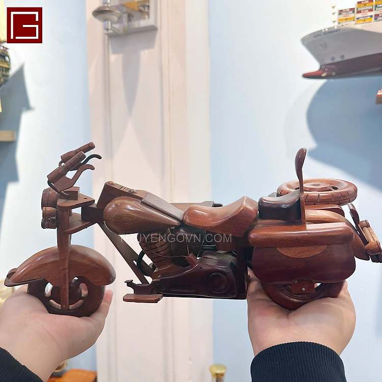 Mô Hình Mô Tô 3 Bánh Gỗ Tràm - Ảnh 6