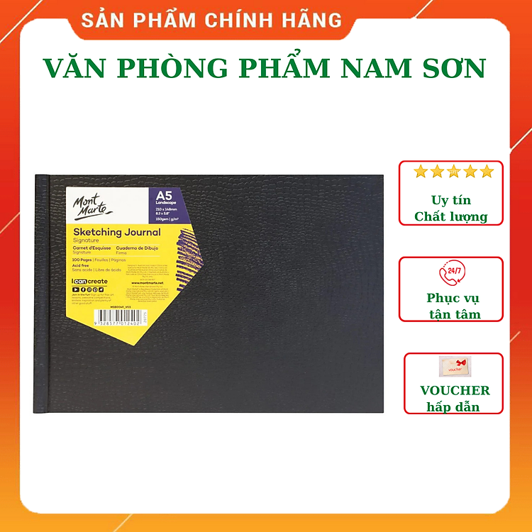 Sổ Vẽ Sketching Journal Mont Marte (100 trang, 150 GSM, A5)