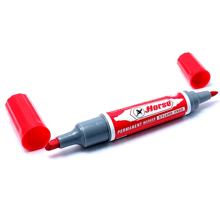 Bút Lông Dầu Horse 2 Đầu - Đỏ - Ảnh 2