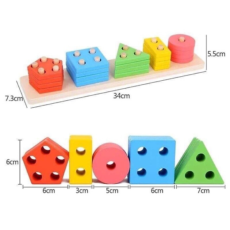 Đồ chơi thả hình 5 trụ cho bé Chính hãng Giá rẻ - Hình ảnh 5