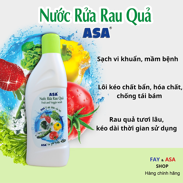 Nước rửa rau quả ASA 360ml
