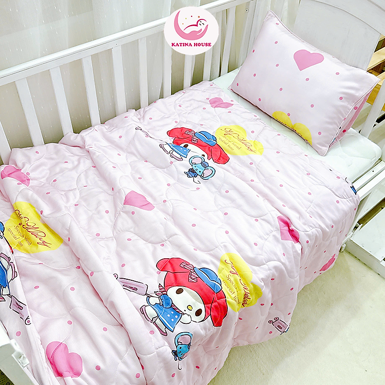 Bộ mền gối cho bé đi học Katina House, vải Tencel cao cấp mềm, mát lạnh, phù hợp 1-6t