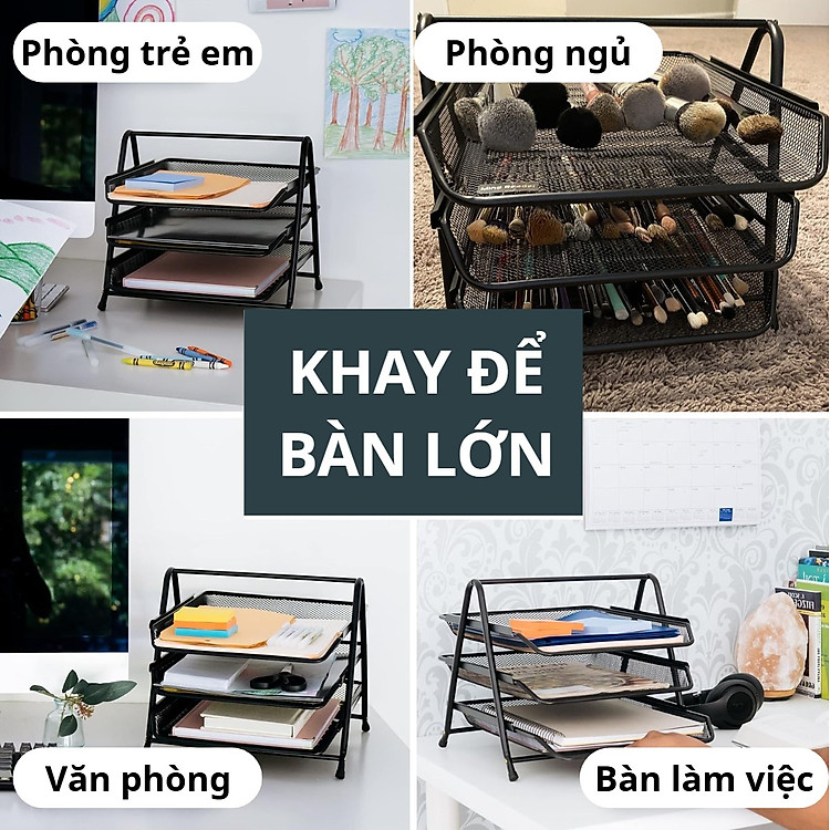 Khay Kệ Đựng Tài Liệu Để Bàn 3 Ngăn - Ảnh 7