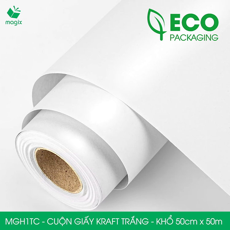 Cuộn Giấy Kraft Trắng 50cm x 50m - Ảnh 4