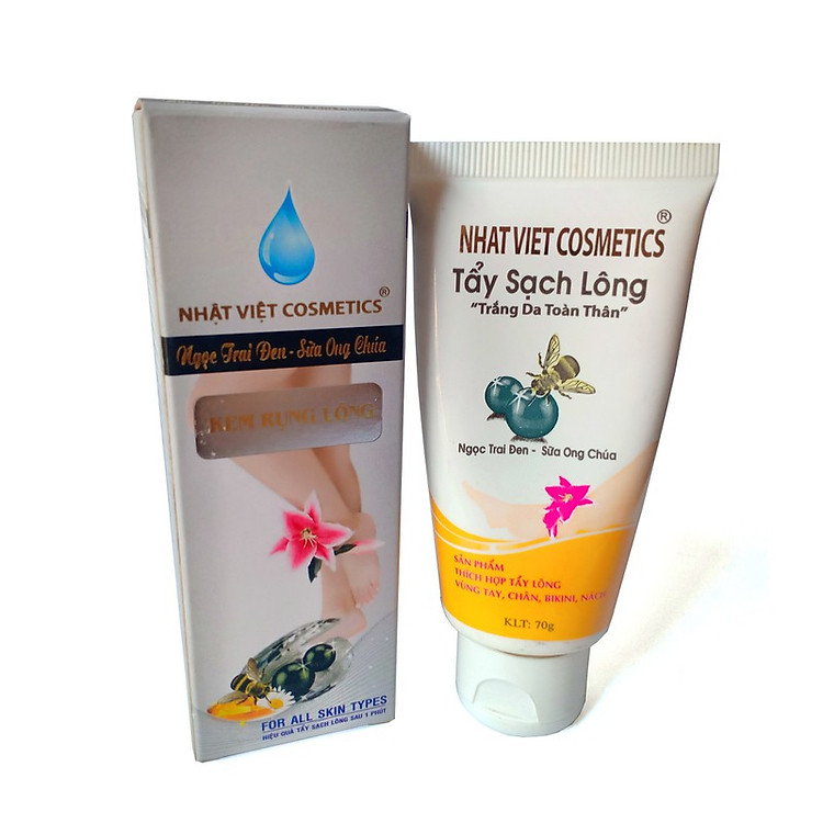 Kem Tẩy Lông Toàn Thân, Ngọc Trai Đen, Sữa Ong Chúa 70ml