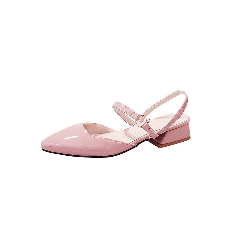 Giày Búp Bê Mũi Nhọn Gót Vuông Da Mềm Mịn 3Fashion - MSP 3105 - Hồng