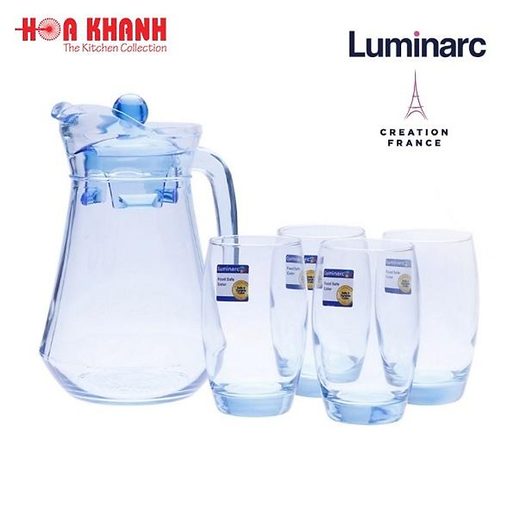 Bộ Bình Ly Thủy Tinh Arc Blue 5 món - L0535