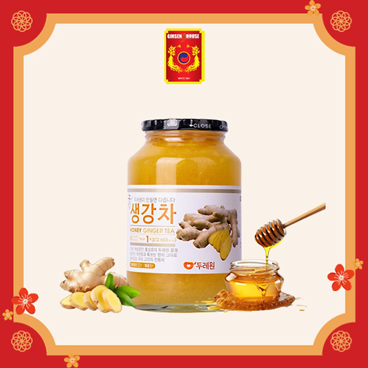 Trà mật ong gừng Dooraone Hàn Quốc lọ thủy tinh 1000g - Ginseng House
