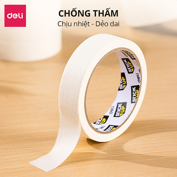 Băng keo che sơn giấy 24mm*20y Deli - Ảnh 3